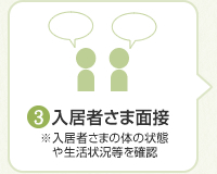 入居者さま面接※入居者さまの体の状態や生活状況等を確認